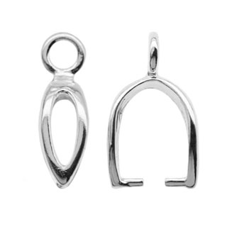 Open Leaf Pendant Mount Sterling Silver