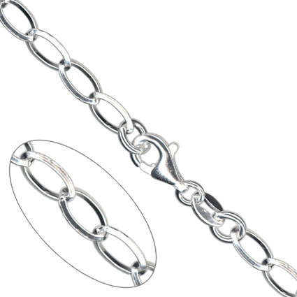 18"Oval link (Triangle wire) Chain Sterling Silver