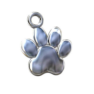 10mm Doggie Paw Charm Sterling Silver
