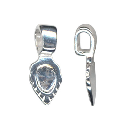 6x8mm Leaf Mounting Bail Sterling Silver