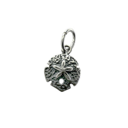 8mm Sand Dollar Charm Antique Sterling Silver