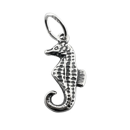 12mm Seahorse Charm Sterling Silver