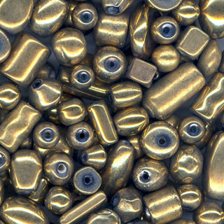 100g 4-10mm Glass Bead Mix Shiny Gold