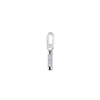 4mm CZ Mini Bar Charm Sterling Silver