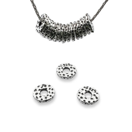 5mm Spotted Washer Beads Sterling Silver