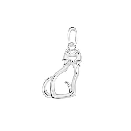 13mm Cat Charm Sterling Silver