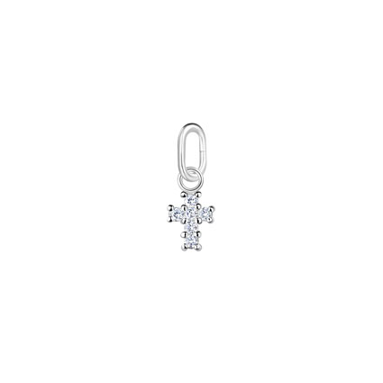 4mm CZ Mini Cross Charm Sterling Silver
