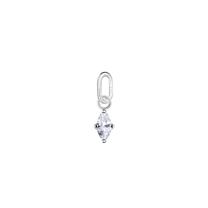 6mm CZ Marquise Charm Sterling Silver