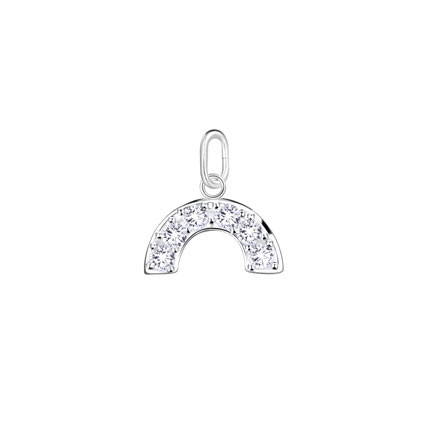 6mm CZ Rainbow Charm Sterling Silver