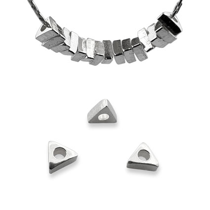 3mm Triangle Bead Sterling Silver