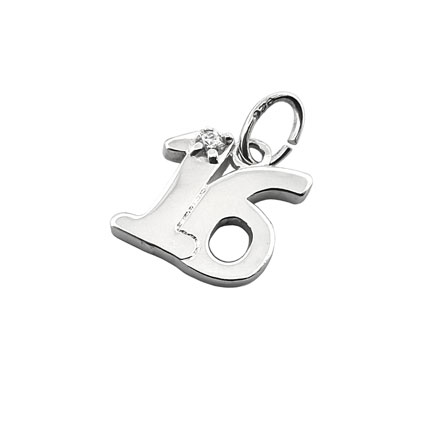 11mm 16 Charm Sterling Silver
