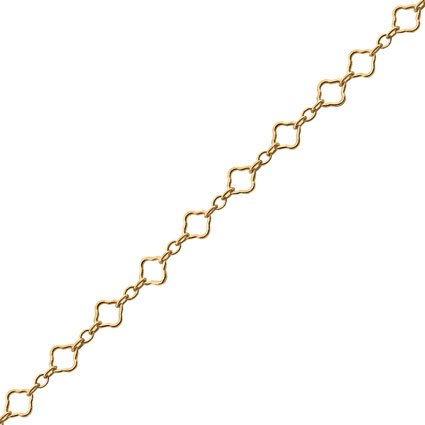 4.25mm Clover w/3 Oval Link Chain Gold Filled