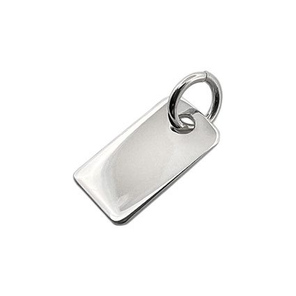 12x7mm Tag Charm Sterling Silver