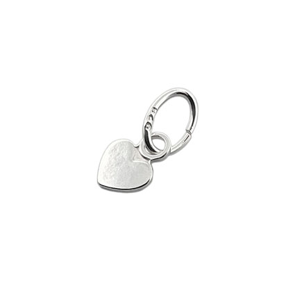 4mm Mini Flat Heart Charm Sterling Silver