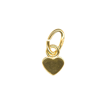 4mm Mini Flat Heart Charm St Silver 24k Gold Plated
