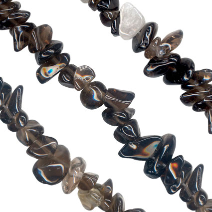 31-32"Smokey Quartz Chip Beads Necklace
