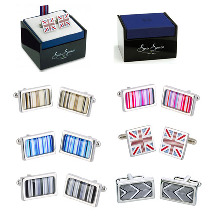 Sonia Spencer Rhodium Plated Cufflinks - Set Of Six