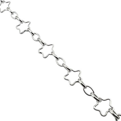 8mm Star w/3 Oval Link Chain Sterling Silver