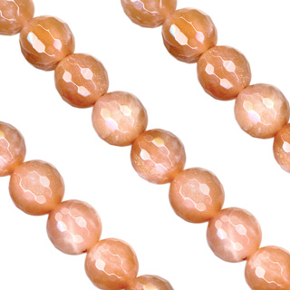 Sunstone Beads String: 6mm Round Facet -16