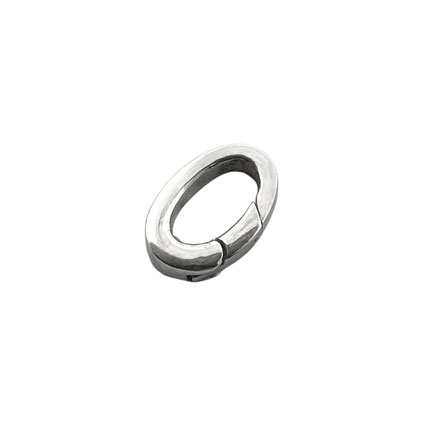 9x6mm Mini Oval Push Clasp Sterling Silver