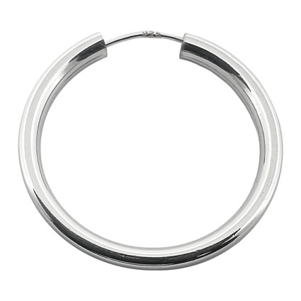2.5x25mm Hollow Tube Ear Hoop Sterling Silver
