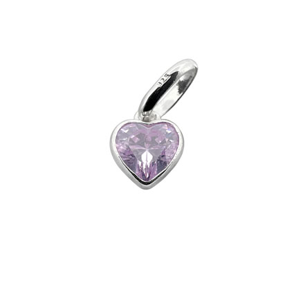 5mm CZ Heart Birthstone Charm STS-Alexandrite/June