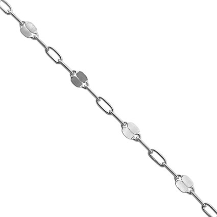 Small Paperclip & Hammered Link Chain Sterling Silver