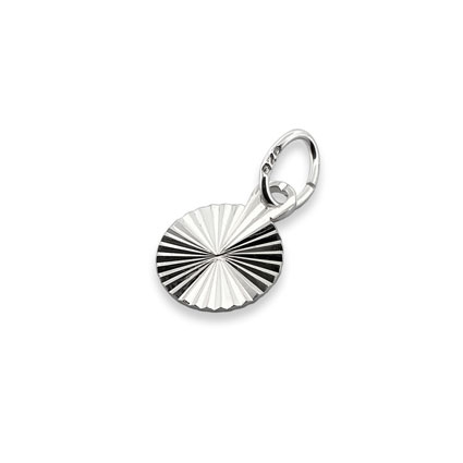 8mm Starburst Disc Charm Sterling Silver