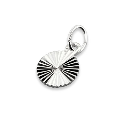 10mm Starburst Disc Charm Sterling Silver