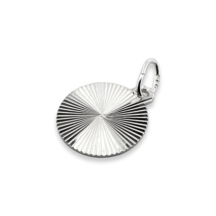 12mm Starburst Disc Charm Sterling Silver