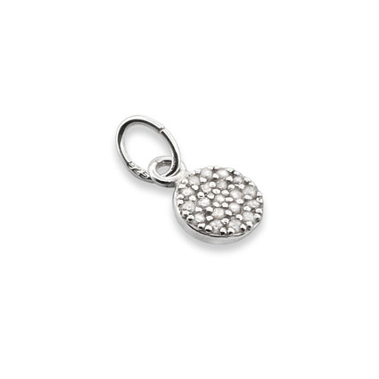 6.5mm CZ Disc Charm Sterling Silver