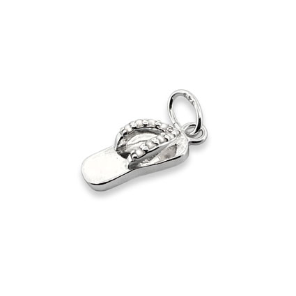 11mm CZ Flip Flop Charm Sterling Silver