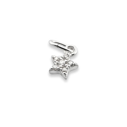 6mm Mini CZ Star Charm Sterling Silver