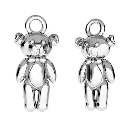 14mm TeddyBear Charm Sterling Silver