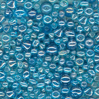 250g Glass Beads Mix Lustre Turquoise