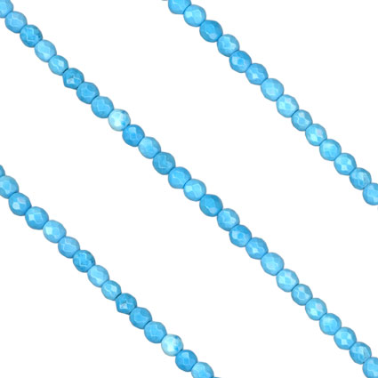 2mm Facet Round Turquoise Beads - 16