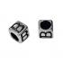 5mm Alphabet Cube Beads Sterling Silver Letter B - view 1
