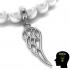 Silver angel wing pendant charm