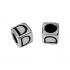 5mm Alphabet Cube Beads Sterling Silver Letter D - view 1