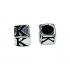 5mm Alphabet Cube Beads Sterling Silver Letter K - view 1
