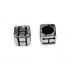 5mm Alphabet Cube Beads Sterling Silver Letter H - view 1