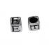 5mm Alphabet Cube Beads Sterling Silver Letter E - view 1
