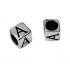 5mm Alphabet Cube Beads Sterling Silver Letter A - view 1