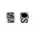 5mm Alphabet Cube Beads Sterling Silver Letter S - view 1