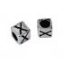 5mm Alphabet Cube Beads Sterling Silver Letter X - view 1