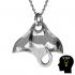 Sterling silver manta ray charm