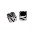5mm Alphabet Cube Beads Sterling Silver Letter V - view 1
