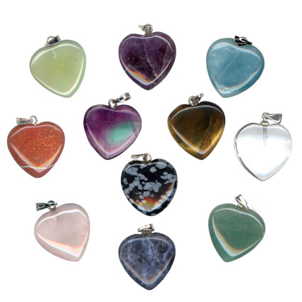 20mm Semi-precious Stone Hearts: MIX